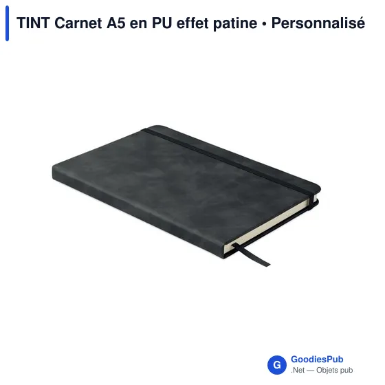 Carnet A5 personnalisable en PU effet patine avec logo - Image 7