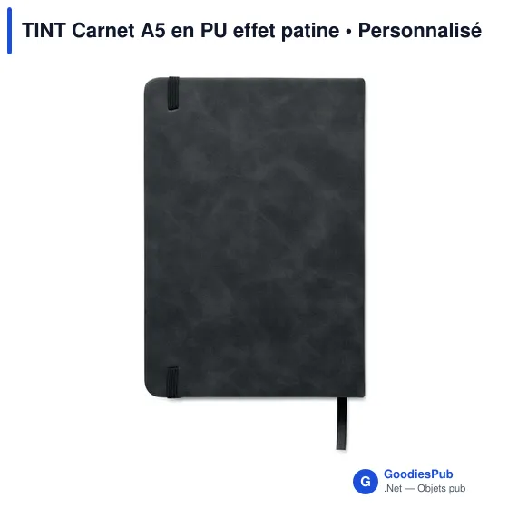 Carnet A5 personnalisable en PU effet patine avec logo - Image 8