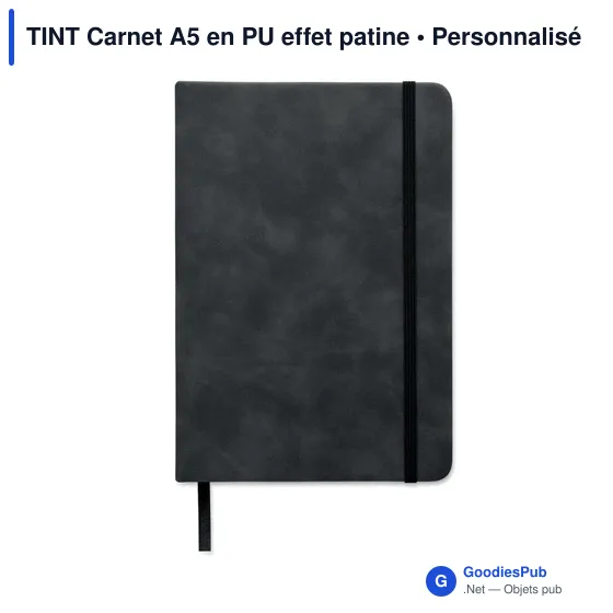 Carnet A5 personnalisable en PU effet patine avec logo - Image 9