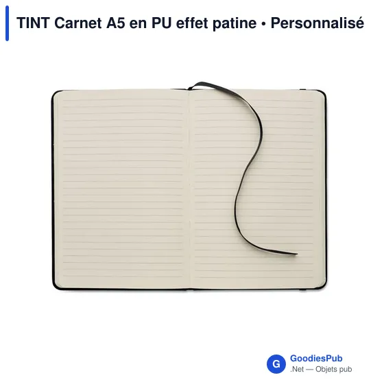 Carnet A5 personnalisable en PU effet patine avec logo - Image 10
