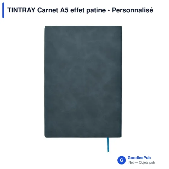 Carnet A5 personnalisable TINTRAY avec logo - Effet patine - Image 2