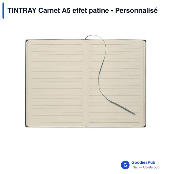 Carnet A5 personnalisable TINTRAY avec logo - Effet patine - Image 12
