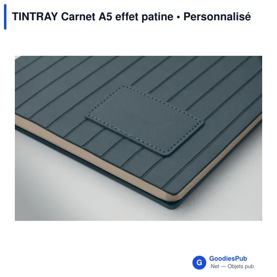 Carnet A5 personnalisable TINTRAY avec logo - Effet patine - Image 3