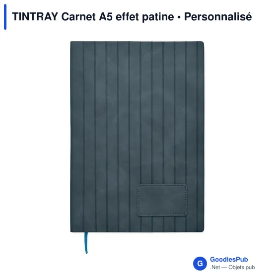 Carnet A5 personnalisable TINTRAY avec logo - Effet patine - Image 4