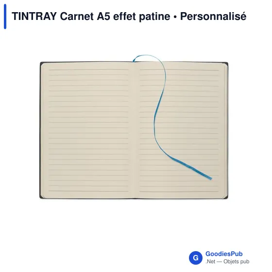 Carnet A5 personnalisable TINTRAY avec logo - Effet patine - Image 5