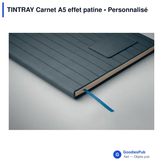 Carnet A5 personnalisable TINTRAY avec logo - Effet patine - Image 6