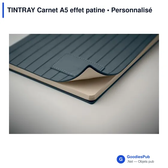 Carnet A5 personnalisable TINTRAY avec logo - Effet patine - Image 7