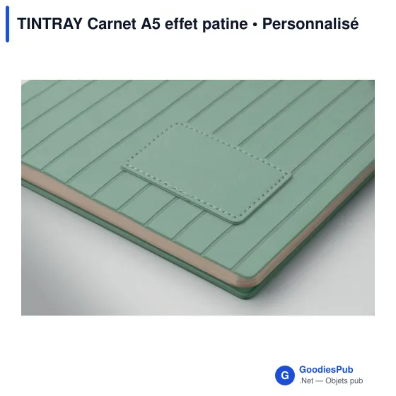 Carnet A5 personnalisable TINTRAY avec logo - Effet patine - Image 10