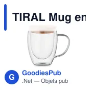 TIRAL Mug en verre double paroi 250ml - Miniature 1