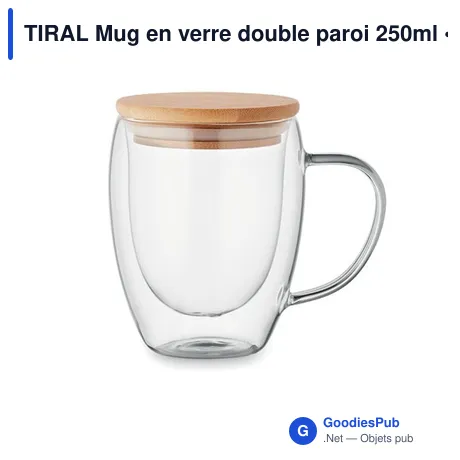 TIRAL Mug en verre double paroi 250ml