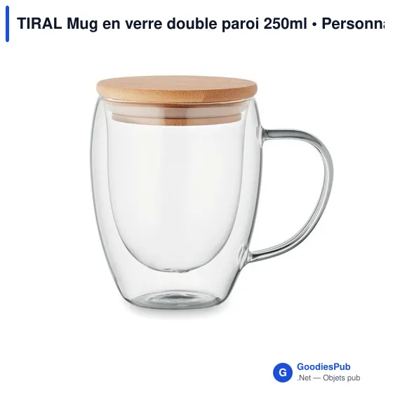 TIRAL Mug en verre double paroi 250ml - Image 1