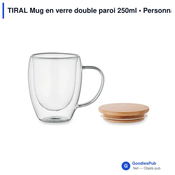 TIRAL Mug en verre double paroi 250ml - Image 2