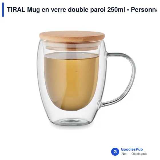 TIRAL Mug en verre double paroi 250ml - Image 3