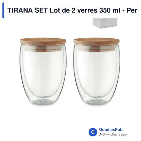 TIRANA SET Lot de 2 verres 350 ml