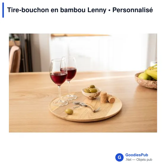 Tire-bouchon en bambou personnalisable avec logo - Lenny - Image 9