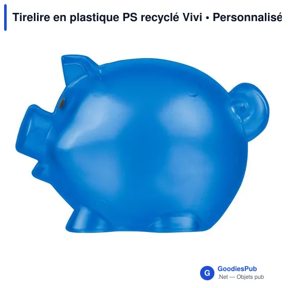 Tirelire en plastique PS recyclé Vivi - Image 17