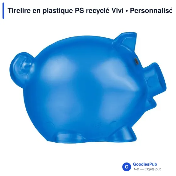 Tirelire en plastique PS recyclé Vivi - Image 4