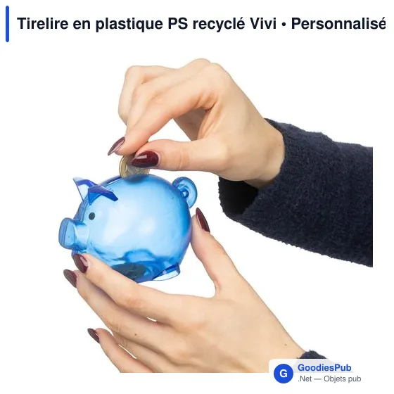 Tirelire en plastique PS recyclé Vivi - Image 7