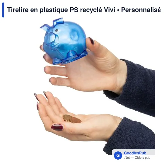 Tirelire en plastique PS recyclé Vivi - Image 8
