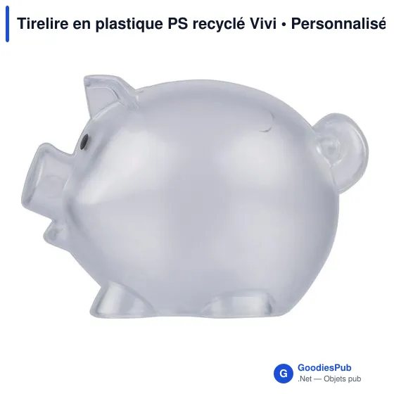Tirelire en plastique PS recyclé Vivi - Image 9