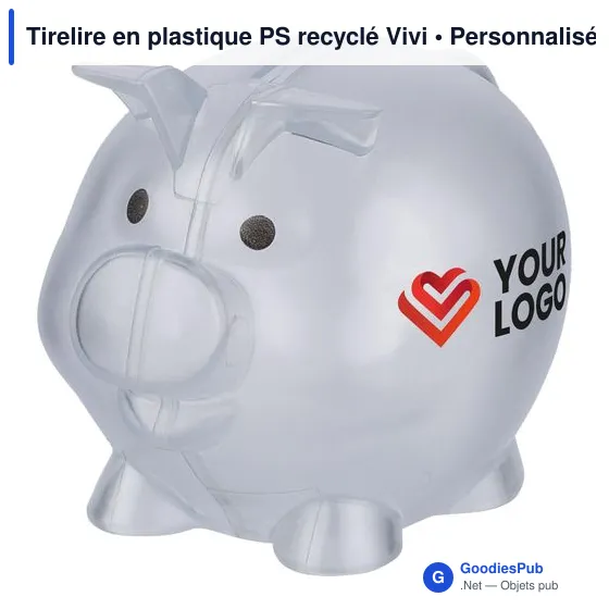 Tirelire en plastique PS recyclé Vivi - Image 10