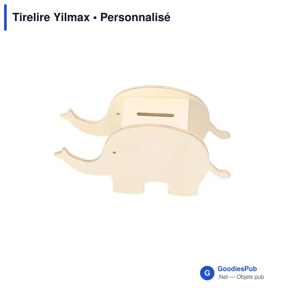 Tirelire personnalisable en bois Yilmax avec logo - Image 4