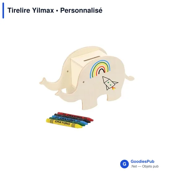 Tirelire personnalisable en bois Yilmax avec logo - Image 8