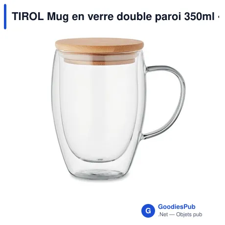 TIROL Mug en verre double paroi 350ml