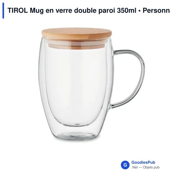 TIROL Mug en verre double paroi 350ml - Image 1