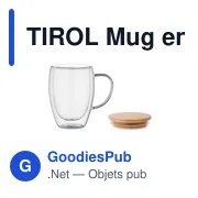 TIROL Mug en verre double paroi 350ml - Miniature 2