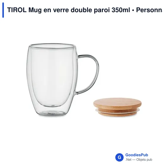 TIROL Mug en verre double paroi 350ml - Image 2