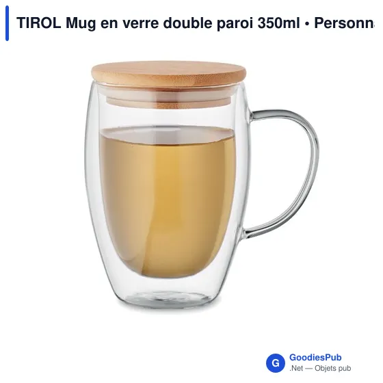 TIROL Mug en verre double paroi 350ml - Image 3