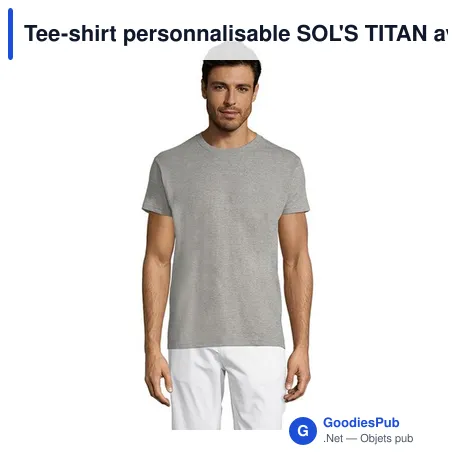 Tee-shirt personnalisable SOL'S TITAN avec logo - 150gr