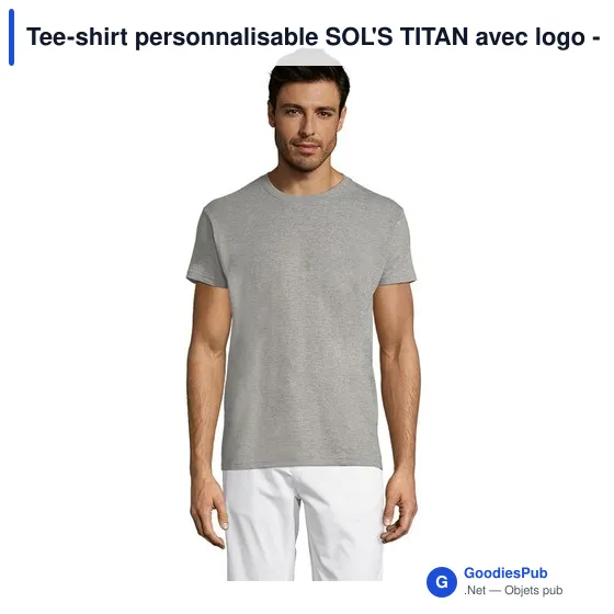 Tee-shirt personnalisable SOL'S TITAN avec logo - 150gr - Image 1