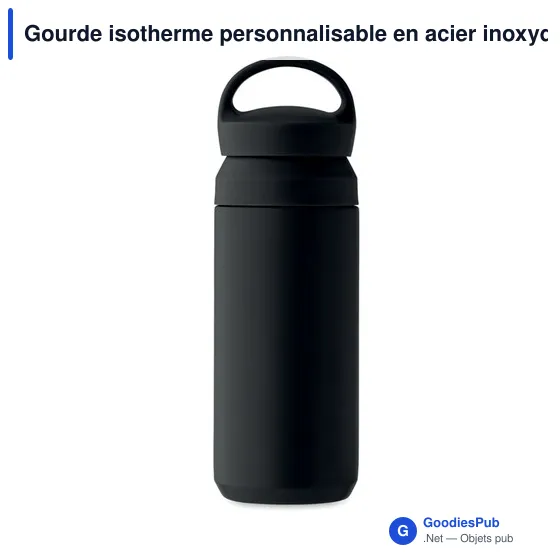 Gourde isotherme personnalisable en acier inoxydable recyclé avec logo - Image 2