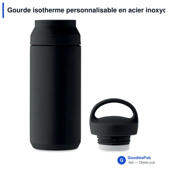 Gourde isotherme personnalisable en acier inoxydable recyclé avec logo - Image 4