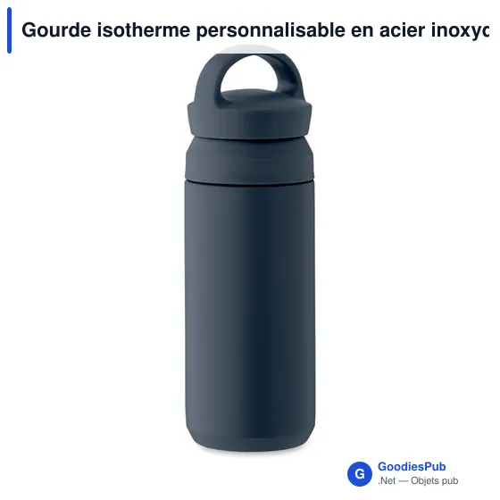 Gourde isotherme personnalisable en acier inoxydable recyclé avec logo - Image 5