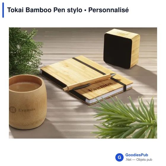 Stylo à bille personnalisable en bambou avec logo - Tokai Bamboo Pen - Image 2