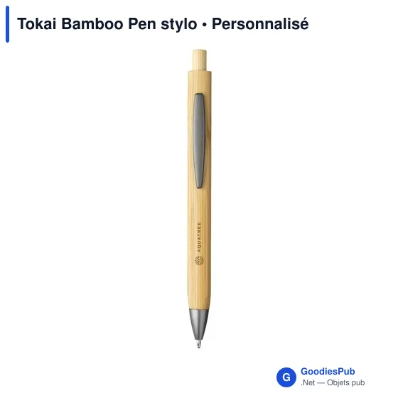Stylo à bille personnalisable en bambou avec logo - Tokai Bamboo Pen - Image 4
