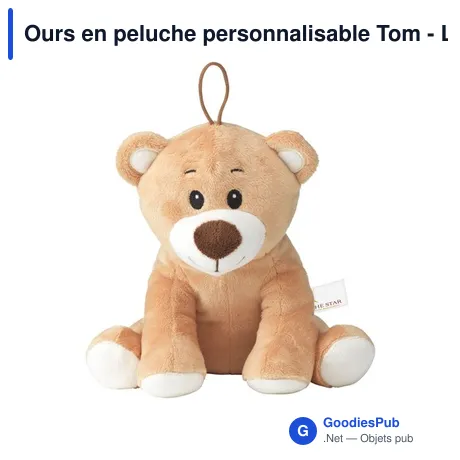 Ours en peluche personnalisable Tom - Logo sur un cadeau client