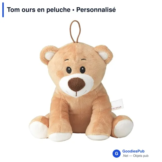 Ours en peluche personnalisable Tom - Logo sur un cadeau client - Image 2