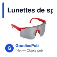 Lunettes de sport personnalisables verres miroir UV400 avec logo - Tom - Miniature 2