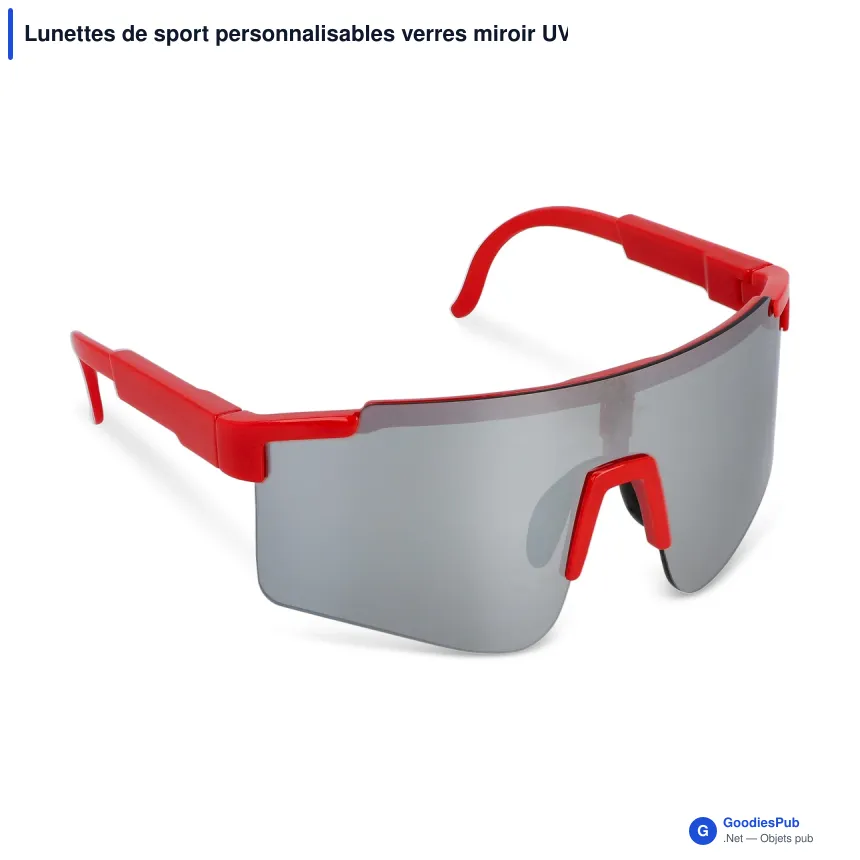 Lunettes de sport personnalisables verres miroir UV400 avec logo - Tom - Image 2