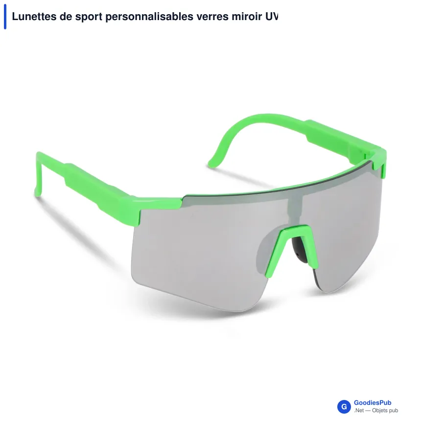 Lunettes de sport personnalisables verres miroir UV400 avec logo - Tom - Image 3