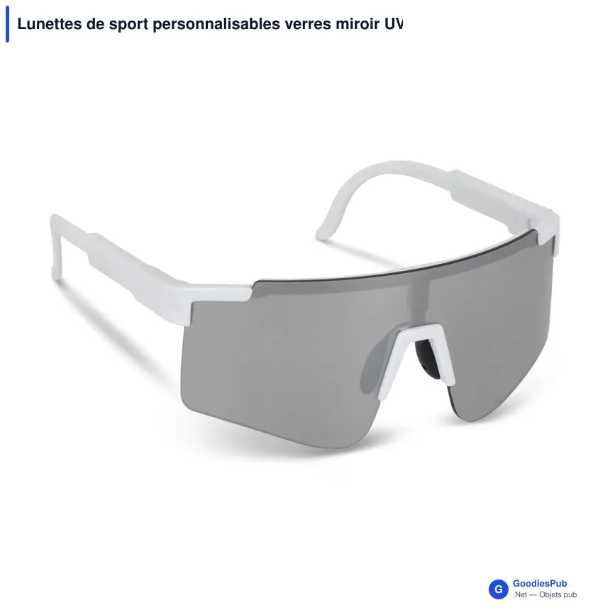 Lunettes de sport personnalisables verres miroir UV400 avec logo - Tom - Image 4