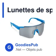 Lunettes de sport personnalisables verres miroir UV400 avec logo - Tom - Miniature 6