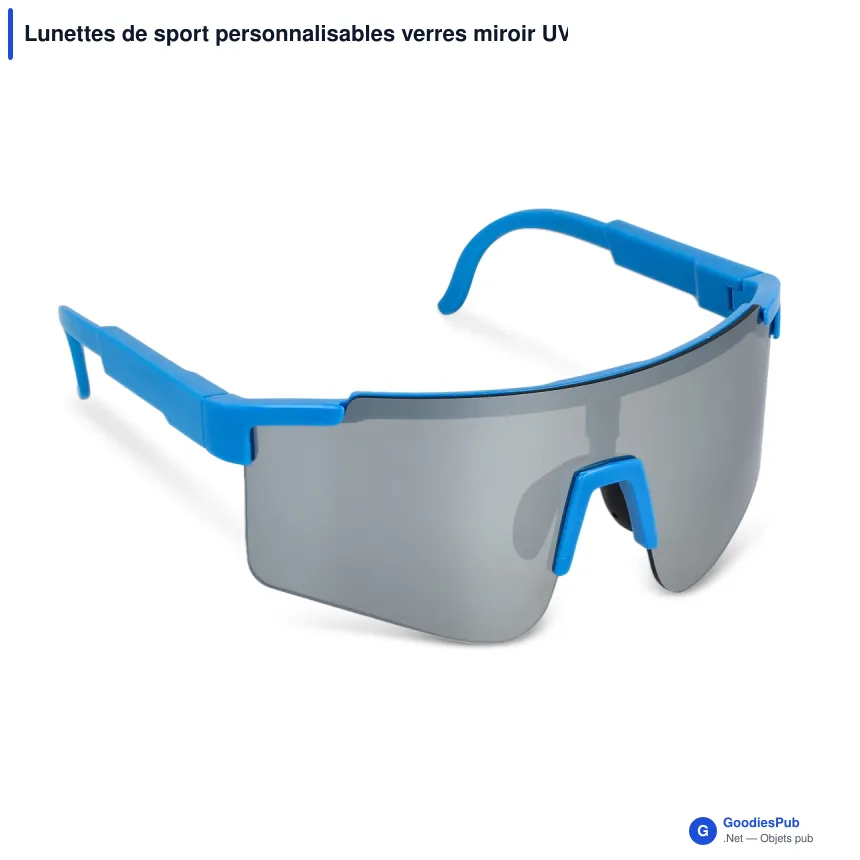 Lunettes de sport personnalisables verres miroir UV400 avec logo - Tom - Image 6