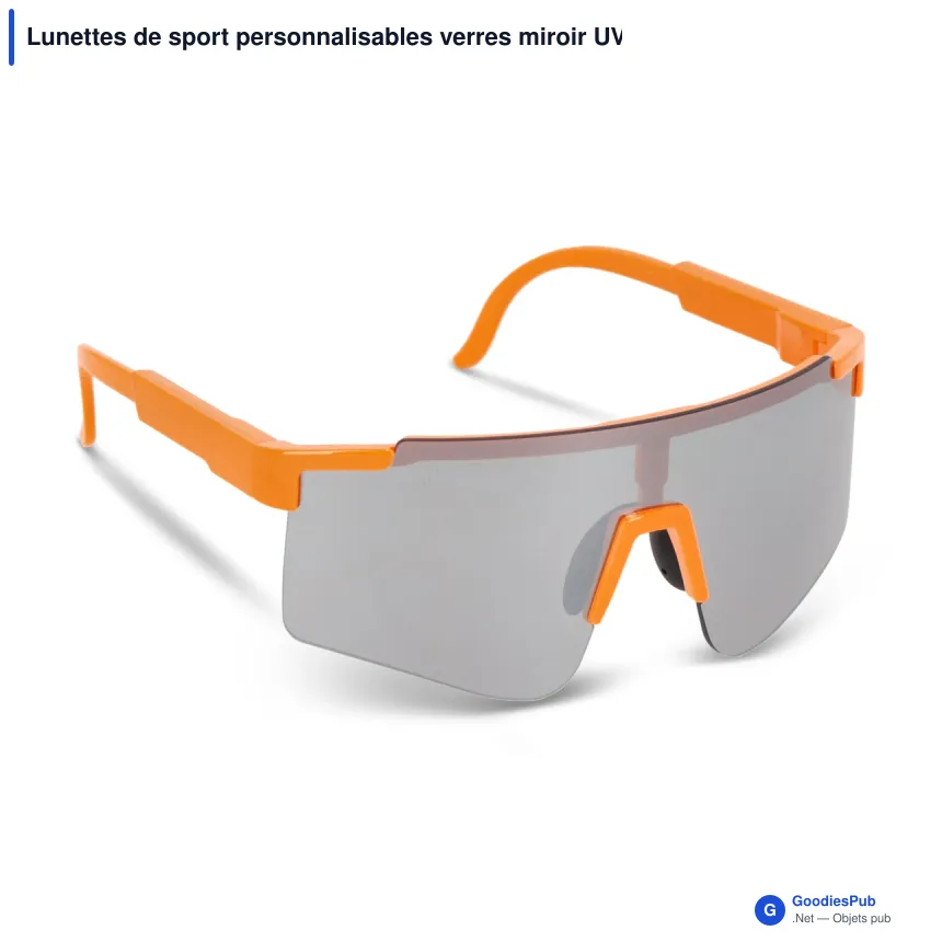 Lunettes de sport personnalisables verres miroir UV400 avec logo - Tom - Image 7