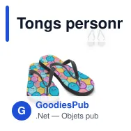 Tongs personnalisables taille L 39/42 avec logo - Sublimation - Miniature 1