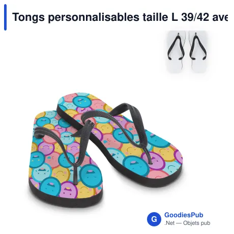 Tongs personnalisables taille L 39/42 avec logo - Sublimation